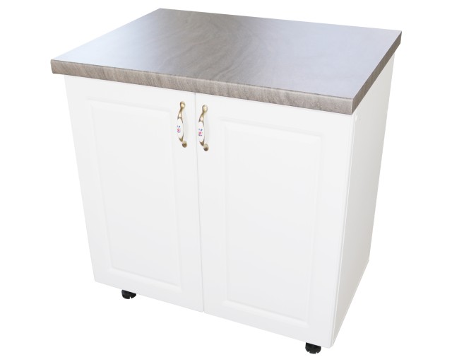 Masca pentru chiuveta cu 2 usi 80 cm Zebra, alb/MDF Alb Mat, cu blat Beton, 80 x 85 x 60 cm